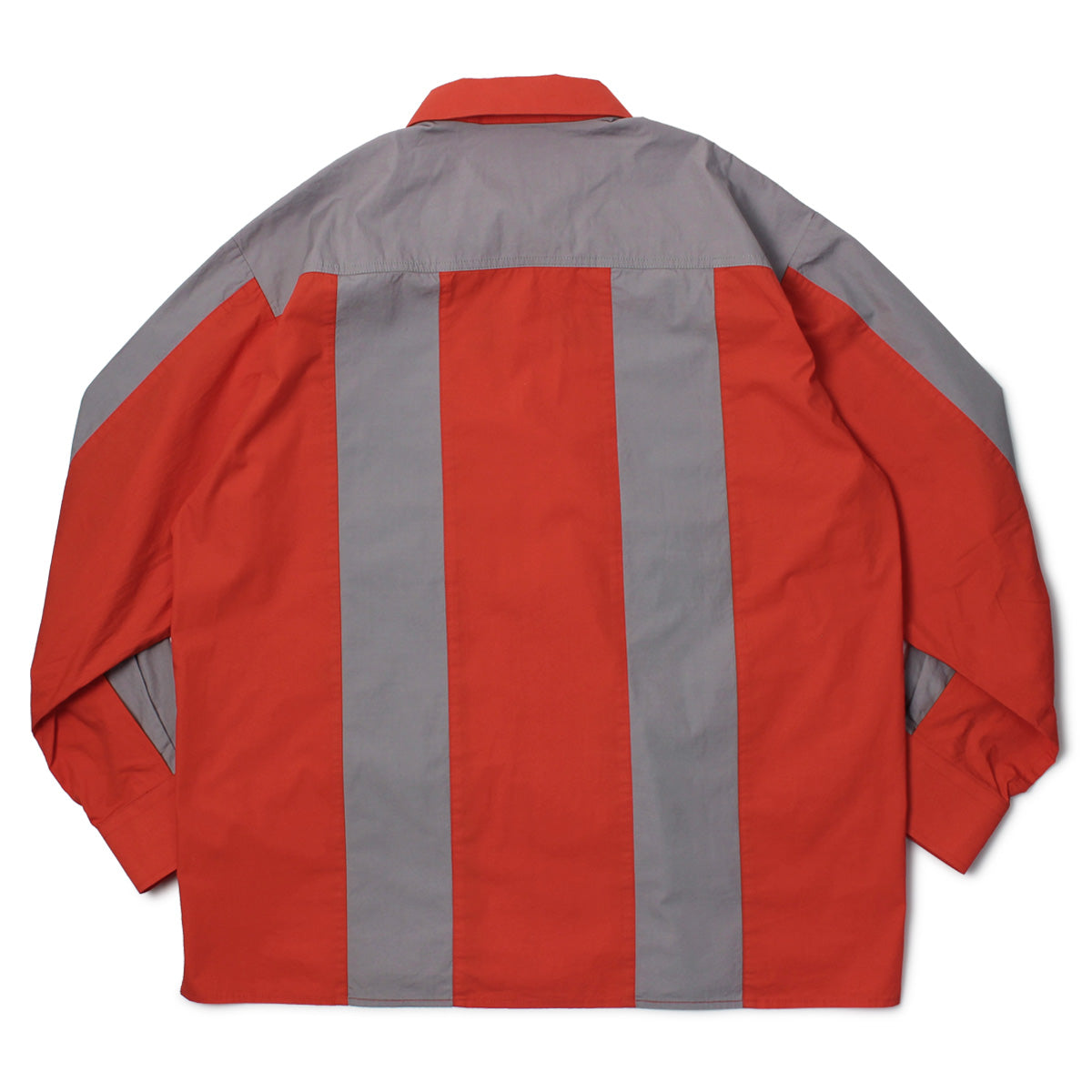 HOMIE KEI / コットン 切替ストライプシャツ / レッド