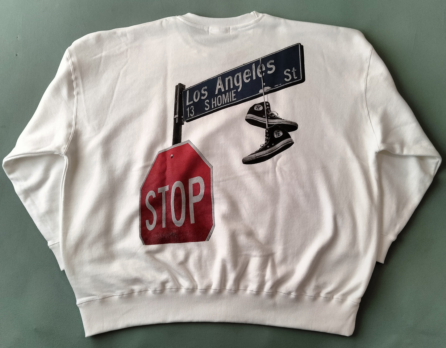 25033 CREW NECK SWEATSHIRT WHITE　少量在庫（裏パイル）